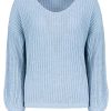 SUBLEVEL Strickpullover Aus Rippstrick Light Blue Pullover