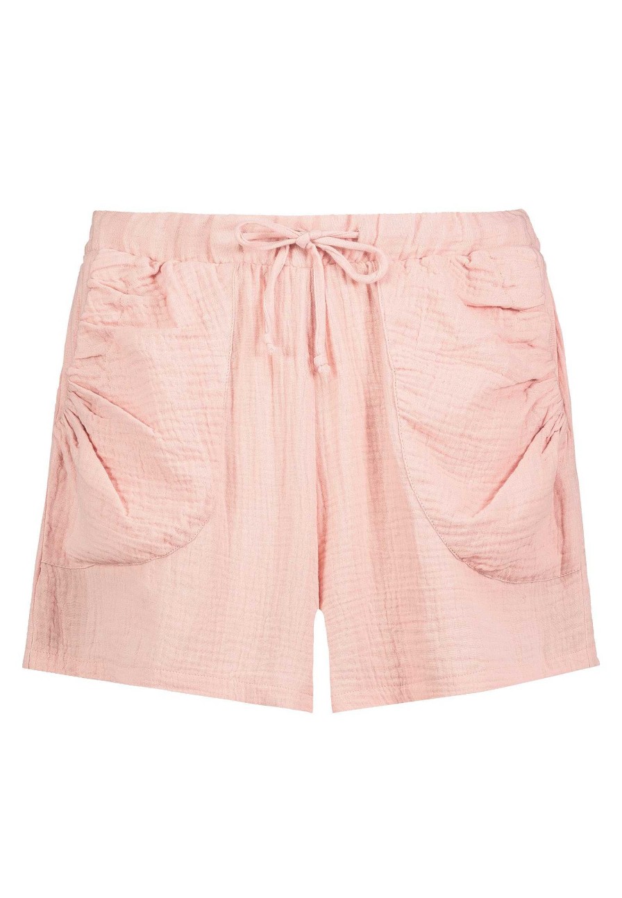 SUBLEVEL Musselin Shorts Mit Raffung Light Rose Shorts