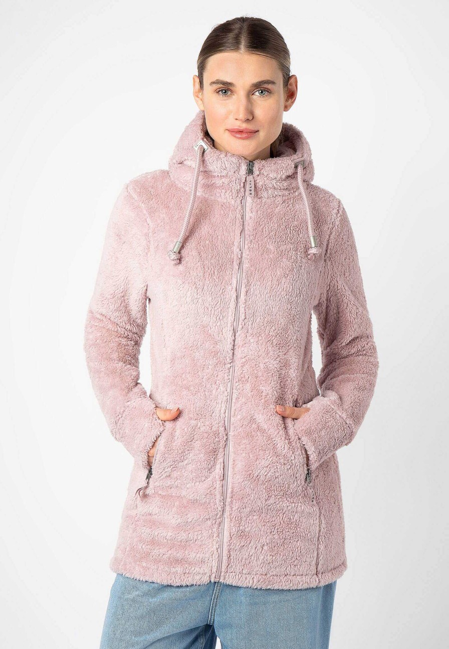 SUBLEVEL Kuschelfleece Jacke Mit Kapuze Light-Rose Beliebt