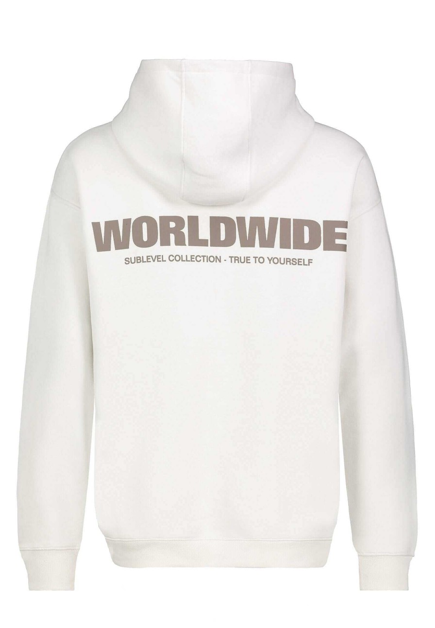 SUBLEVEL Sweathoodie Worldwide White Beliebt