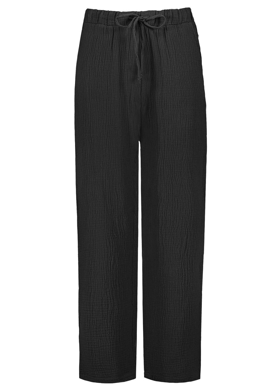 SUBLEVEL Musselin Hose Black Hosen