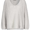 SUBLEVEL V-Ausschnitt Strickpullover Light Grey Pullover