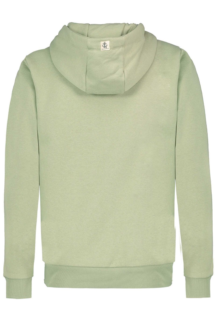 SUBLEVEL Sweathoodie Mit Anker-Print Light Green Pullover