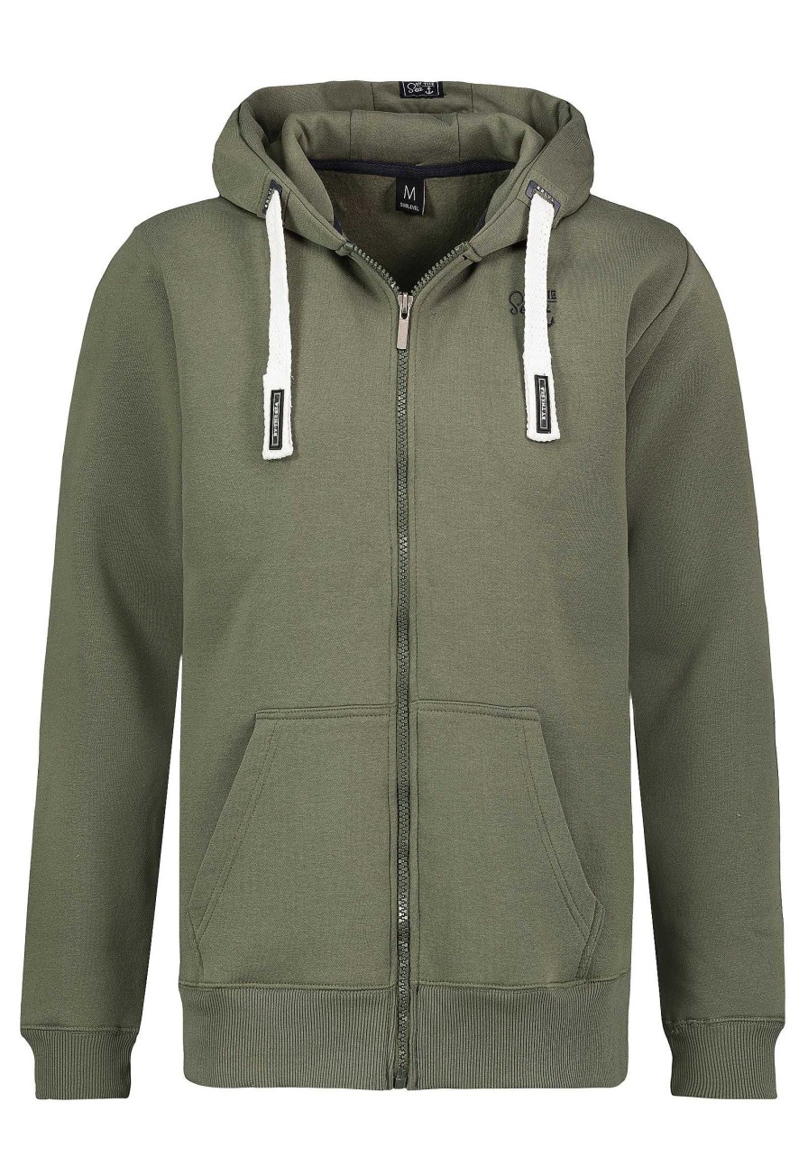 SUBLEVEL Sweatjacke Mit Kapuze Dark Green Pullover