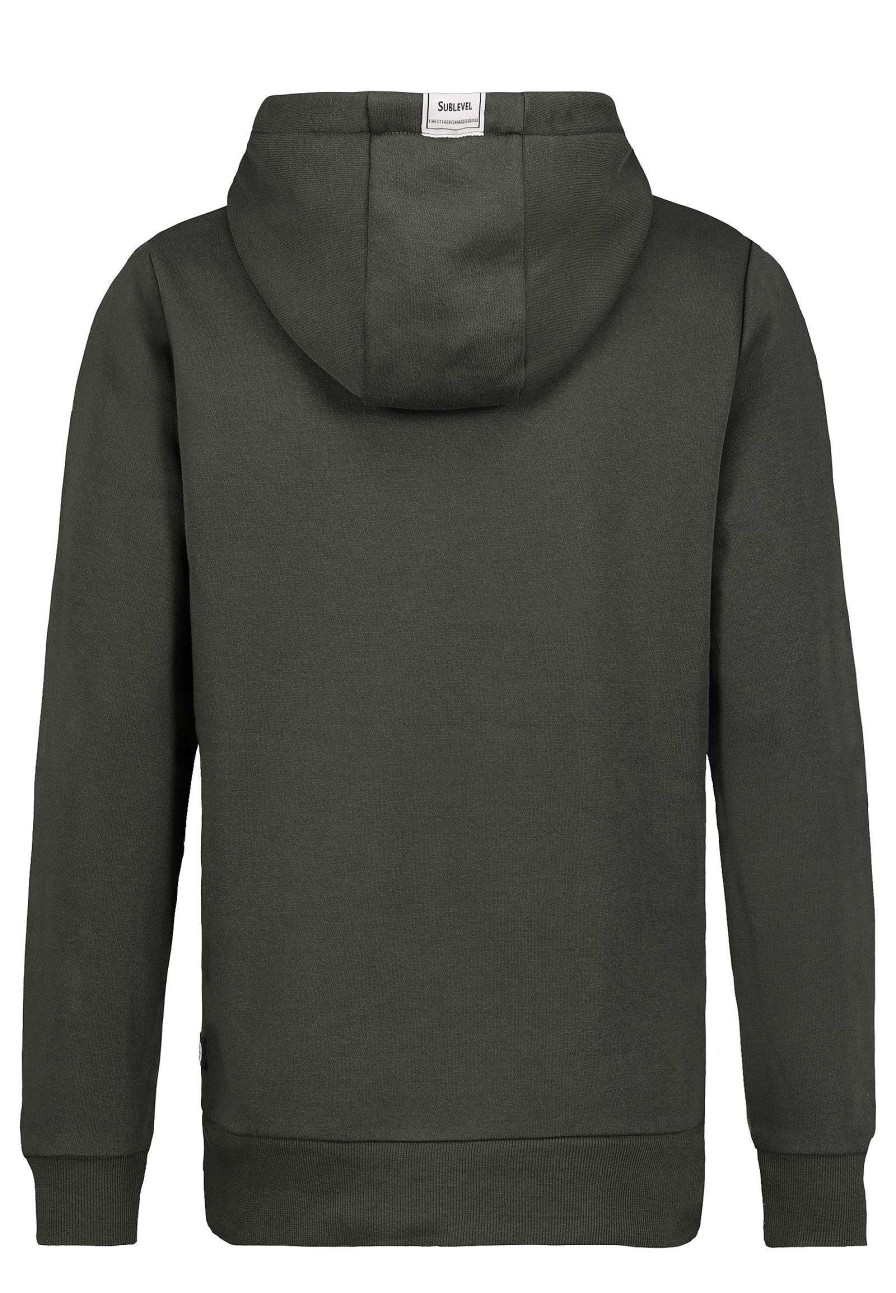 SUBLEVEL Basic Kapuzenpullover Dark Green Pullover