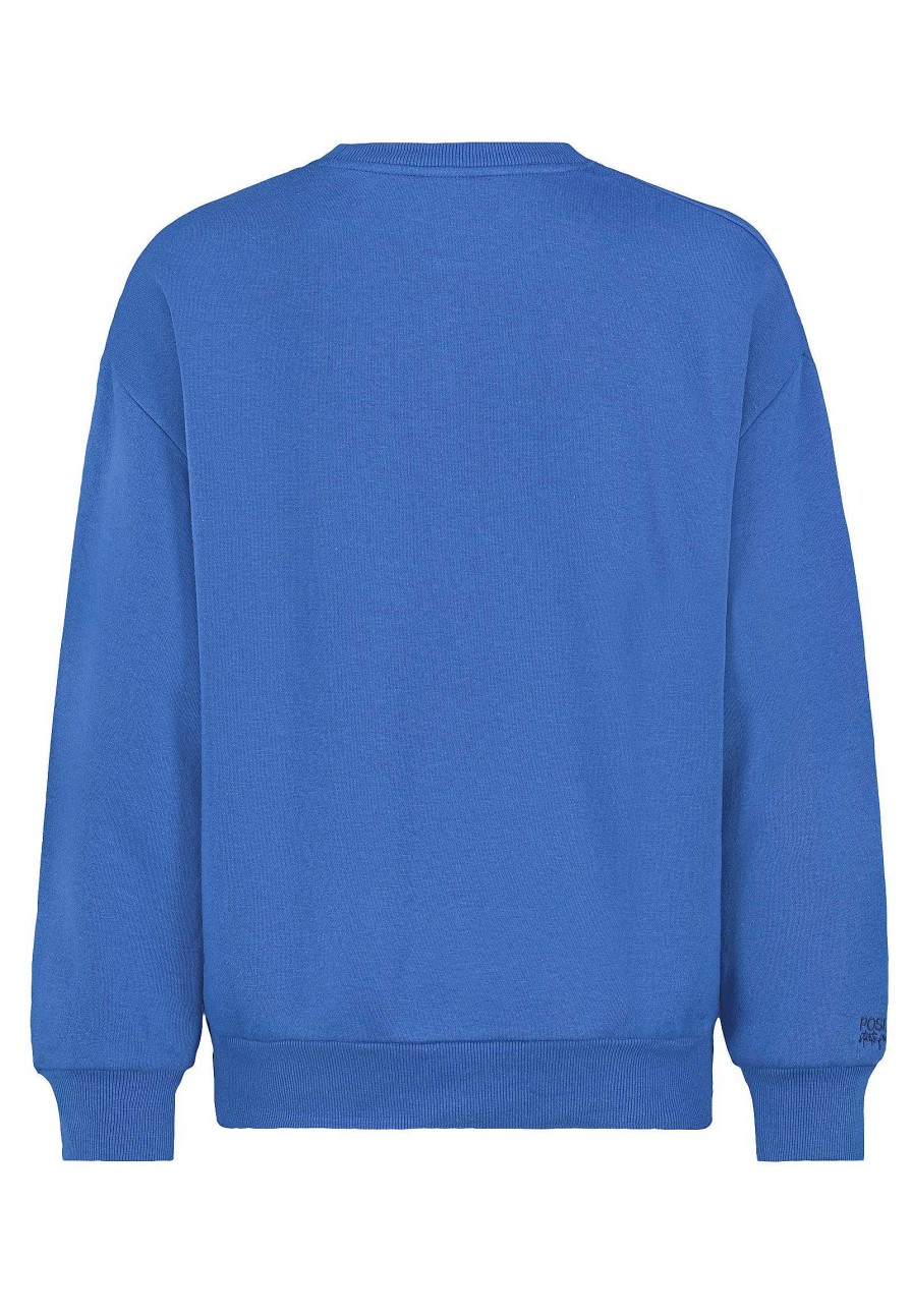 SUBLEVEL Damen Basic Sweatshirt Blue Beliebt