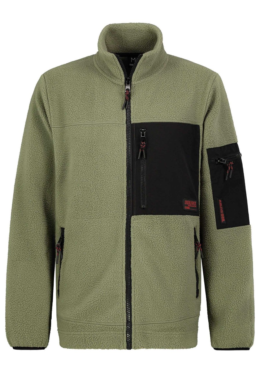 SUBLEVEL Herren Fleecejacke Green Beliebt