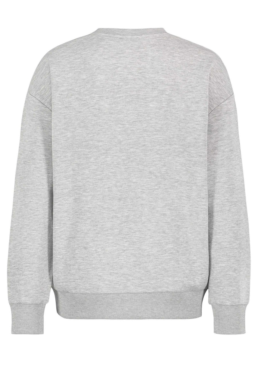 SUBLEVEL Sweater Mit Print Grey Pullover