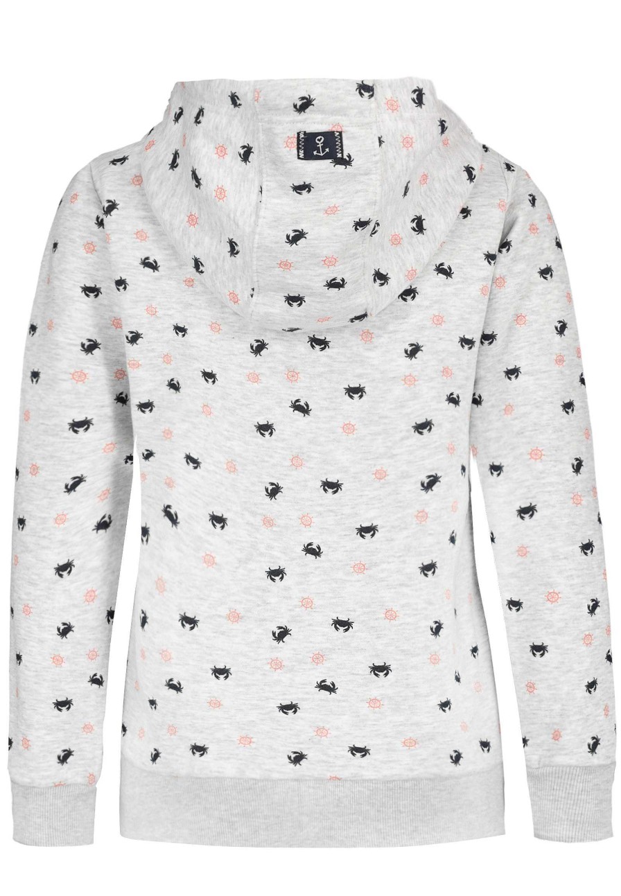 SUBLEVEL Sweatjacke Mit Print Light Grey Pullover