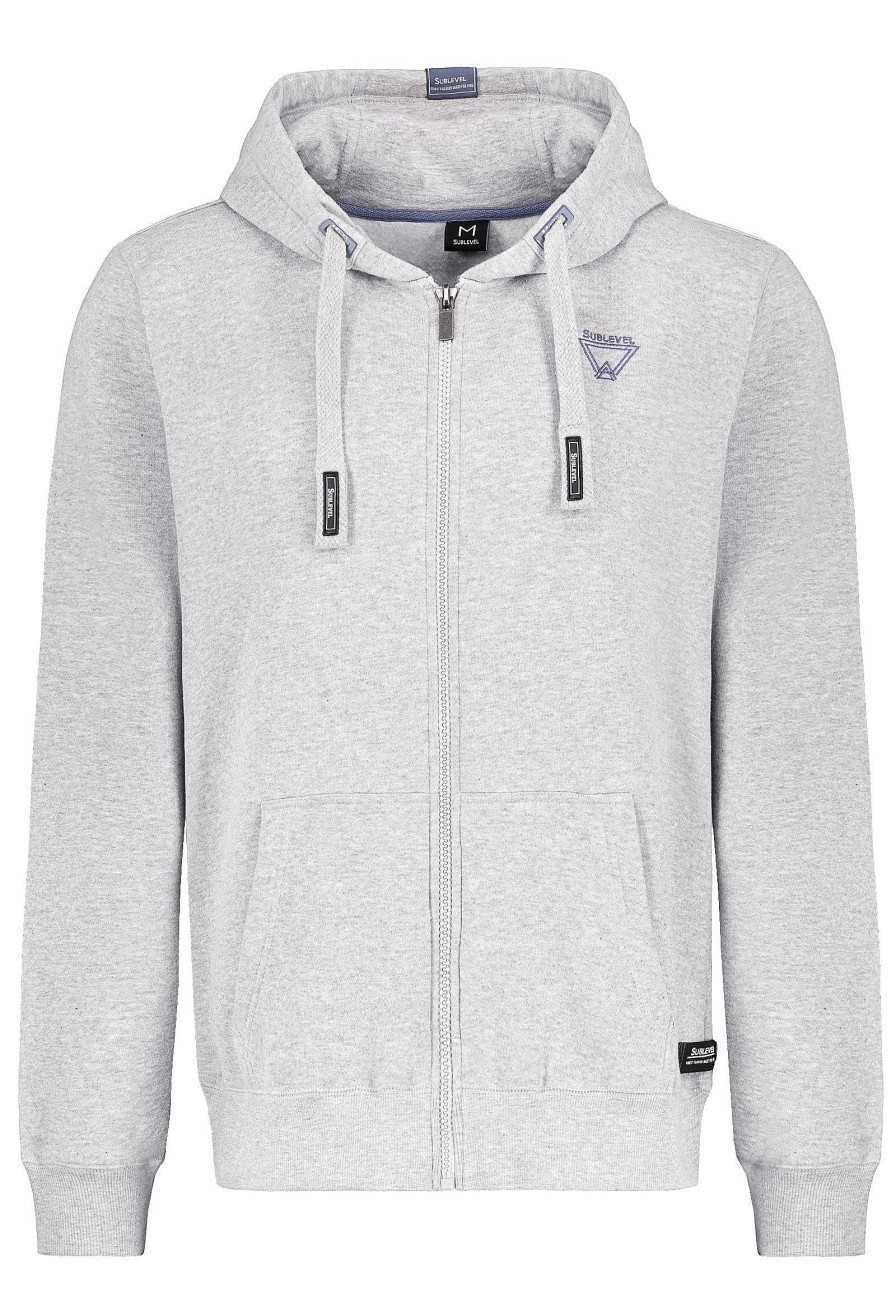 SUBLEVEL Kapuzensweatjacke Light Grey Beliebt