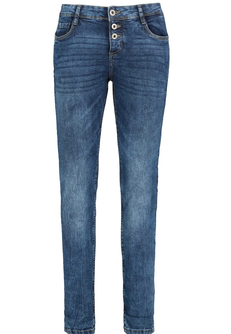 SUBLEVEL Skinny Fit Jeans Mit Knopfleiste Middle Blue Hosen