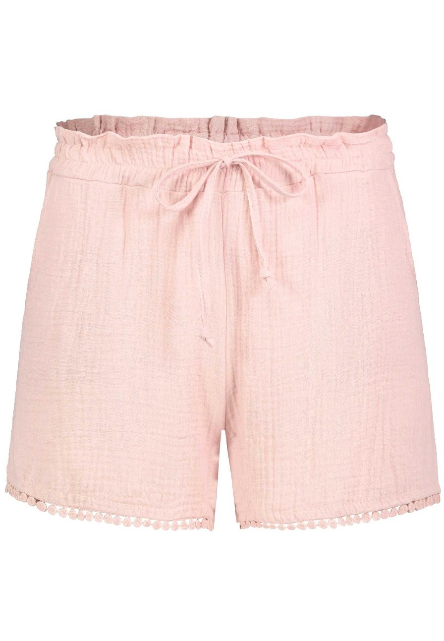 SUBLEVEL Musselin Shorts Mit Bommelborte Light Rose Shorts