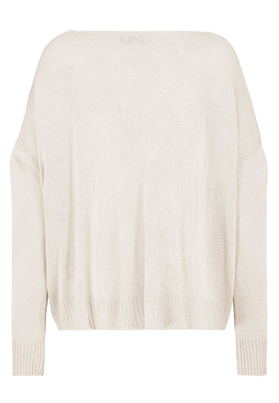 SUBLEVEL Strickpullover Cropped Light Beige Pullover