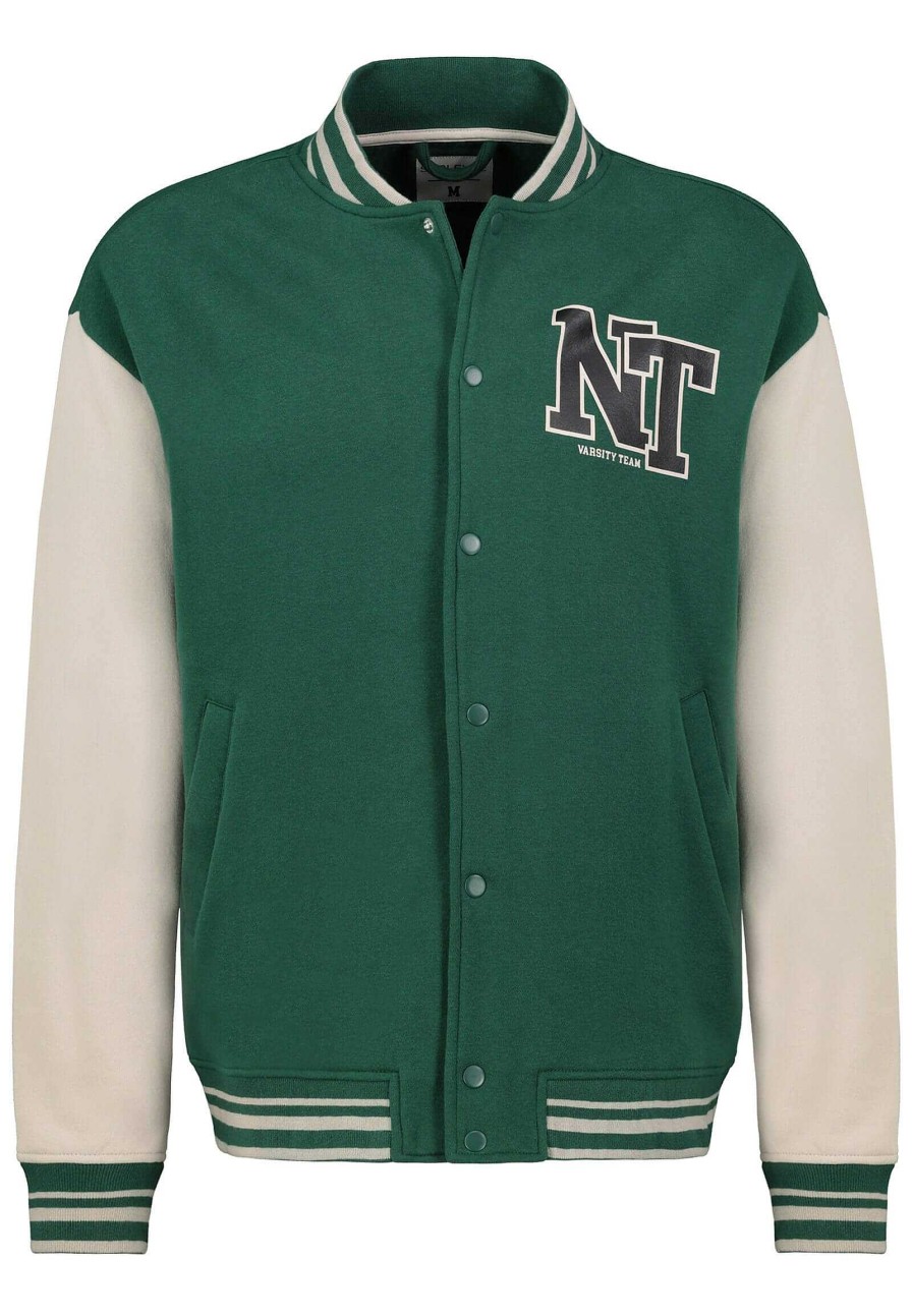 SUBLEVEL Sweatjacke College Style Dark Green Beliebt