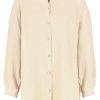 SUBLEVEL Musselin Long-Bluse Light Beige Blusen