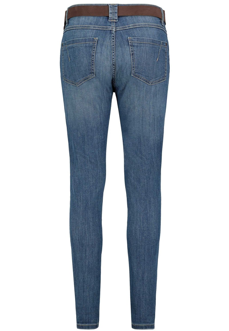 SUBLEVEL Jeans Mit Ledergurtel Middle Blue Hosen