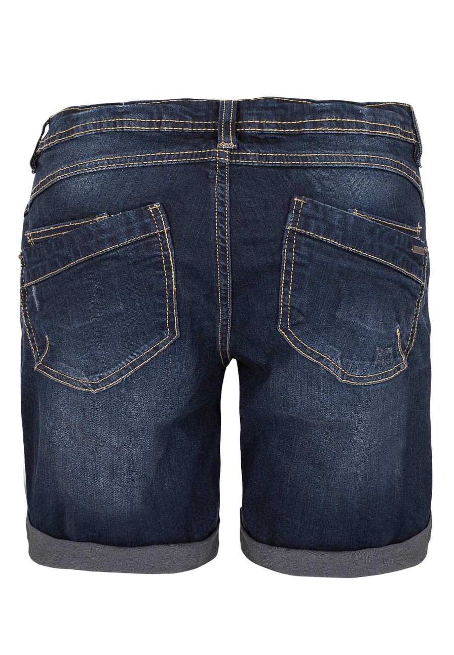 SUBLEVEL Damen Bermuda Mit Aufschlag Blue Shorts