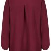 SUBLEVEL Musselin Bluse Mit V-Ausschnitt Red Beliebt