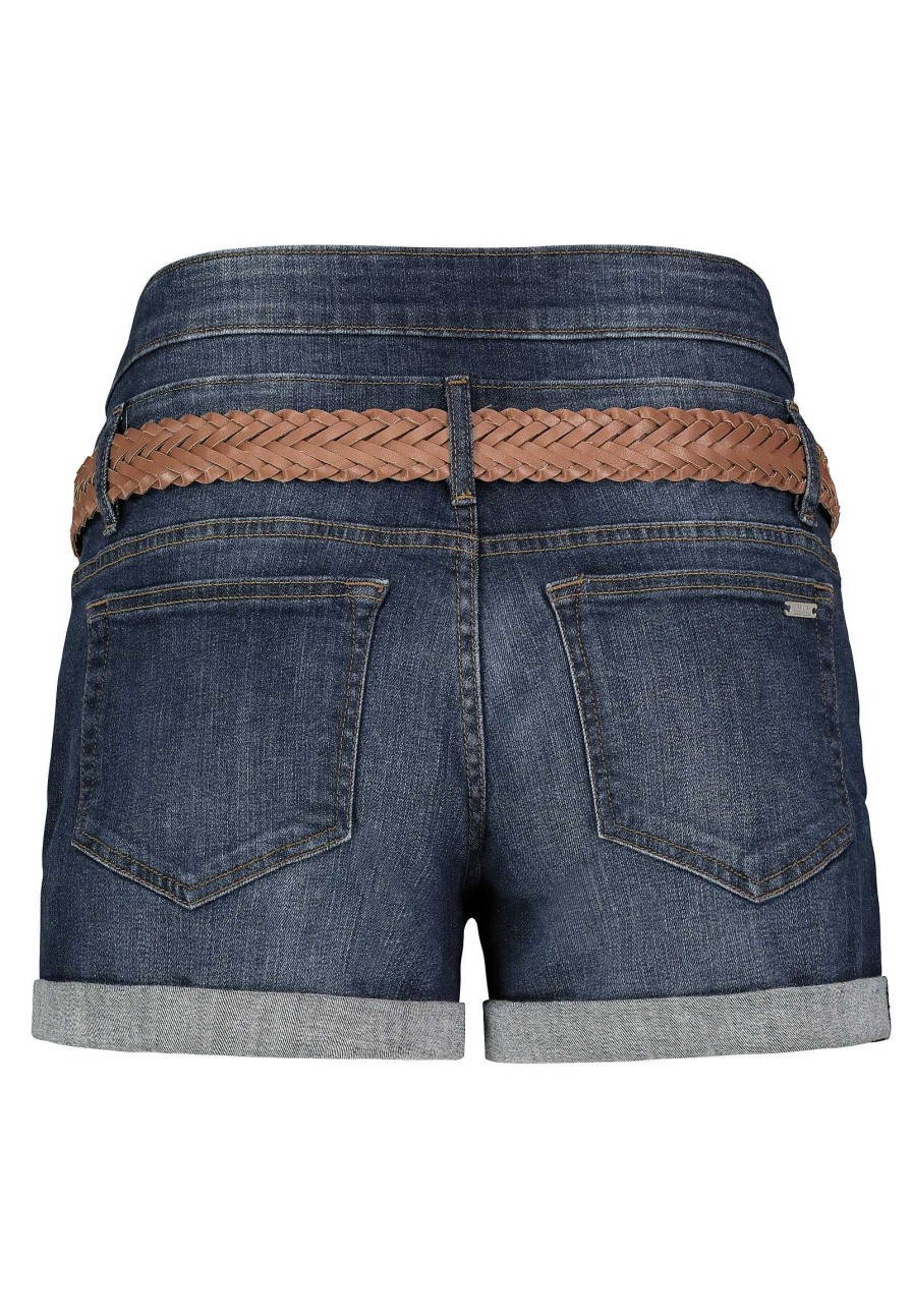 SUBLEVEL Highwaist Jeans Shorts Dark Blue Shorts