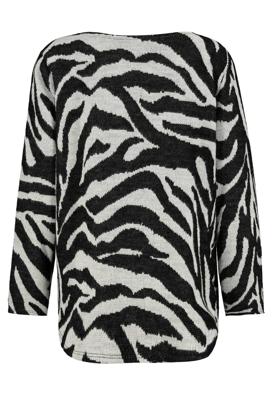 SUBLEVEL Strickpullover Zebra White Pullover