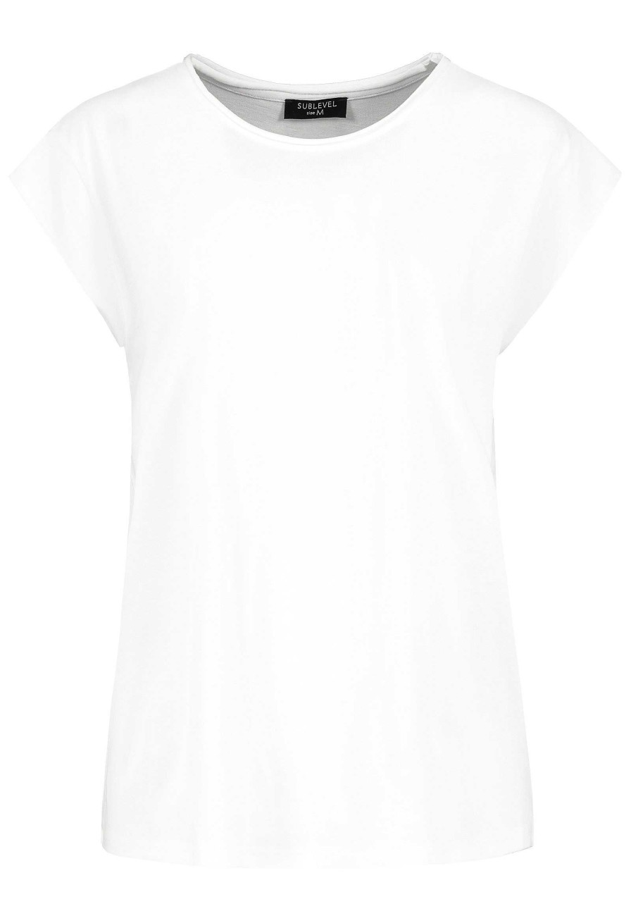 SUBLEVEL Basic Rundhalsshirt White Shirts