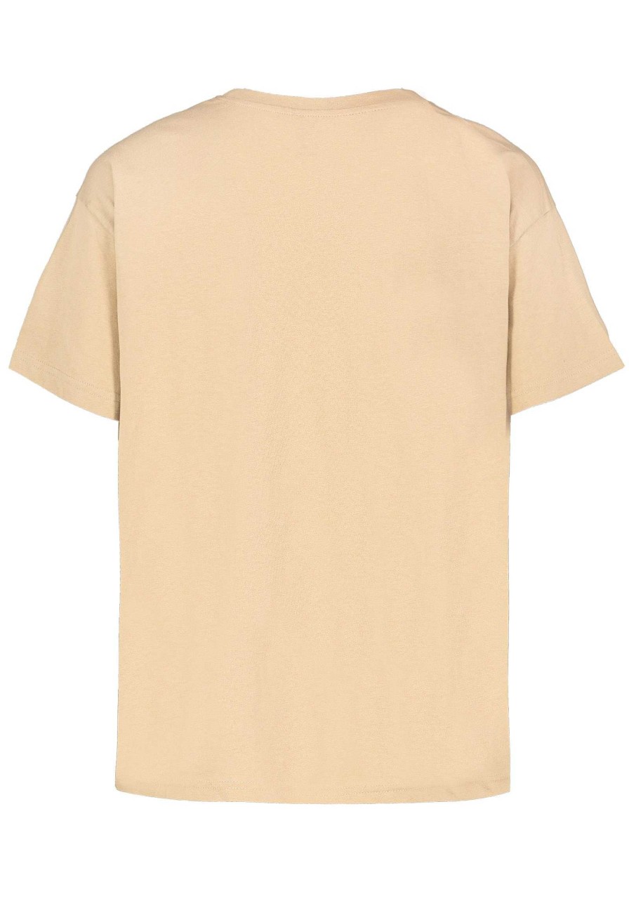 SUBLEVEL T-Shirt Mit College-City-Print Beige Shirts