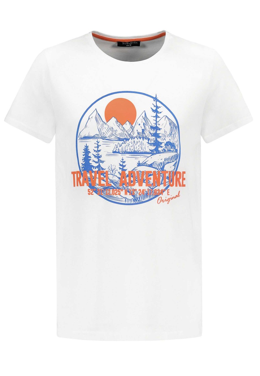 SUBLEVEL T-Shirt "Travel Adventure" White Shirts