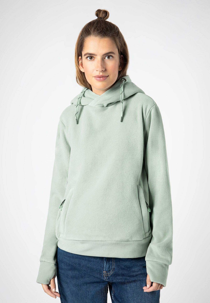 SUBLEVEL Basic Fleecepullover Light-Green Beliebt