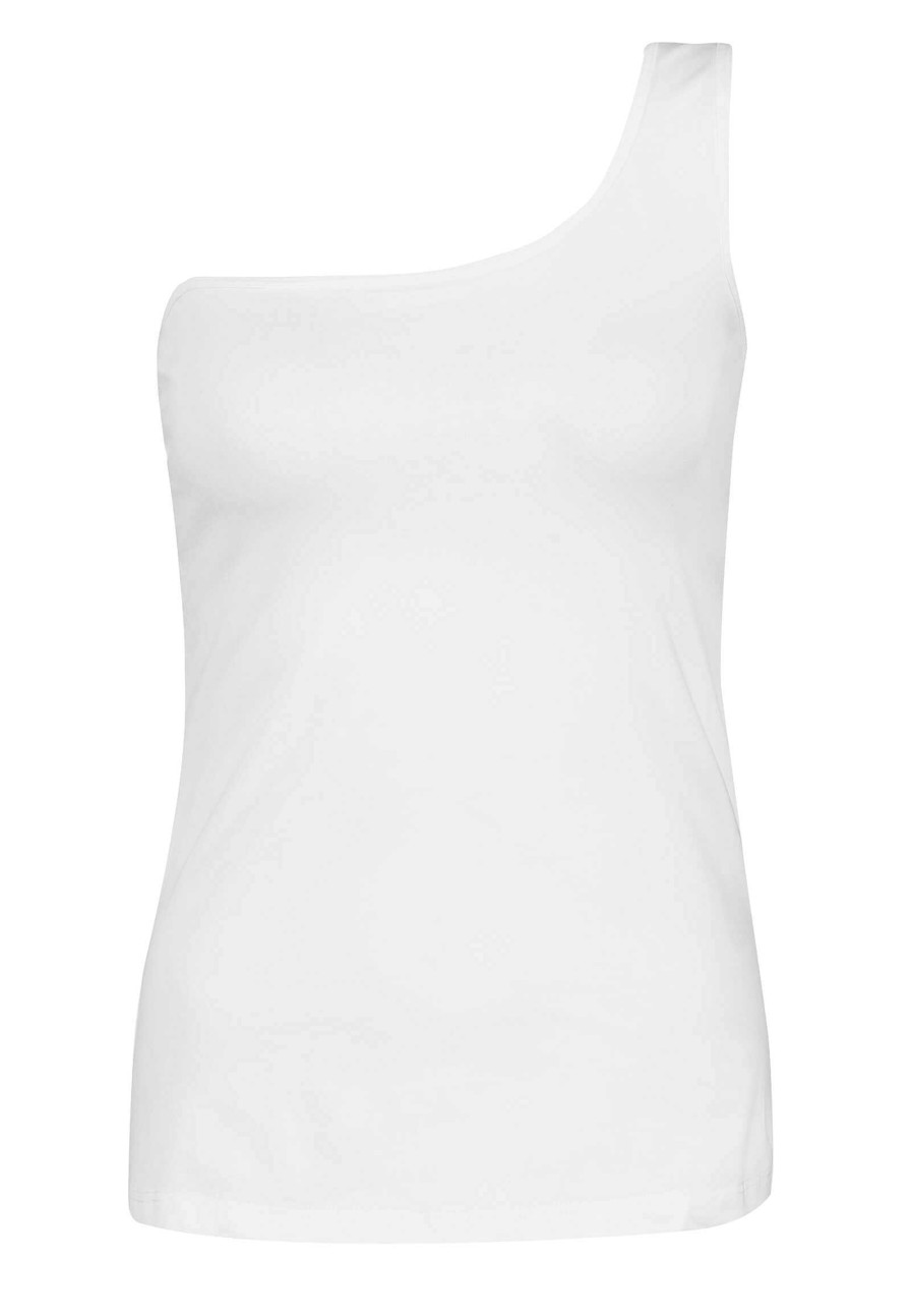 SUBLEVEL One Shoulder Top White Shirts