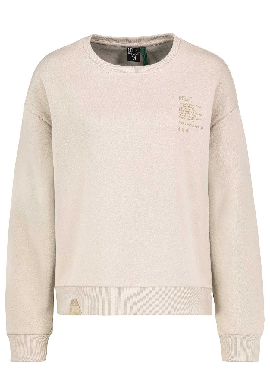 SUBLEVEL Organic Sweatshirt Light Beige Pullover