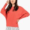 SUBLEVEL Pullover Mit Fledermausarmeln Light Red Pullover