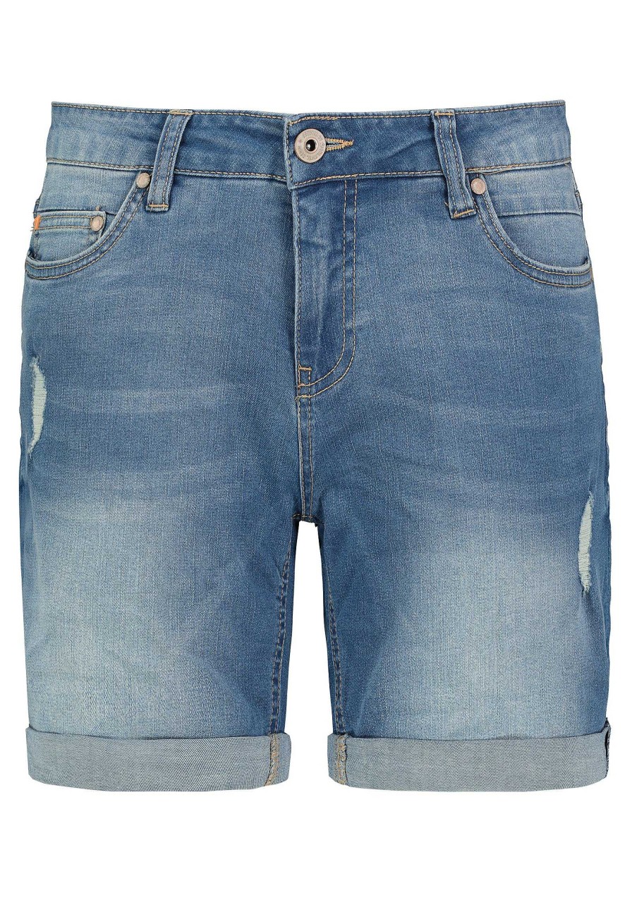 SUBLEVEL Jeansbermuda Mit Used-Elementen Middle Blue Shorts