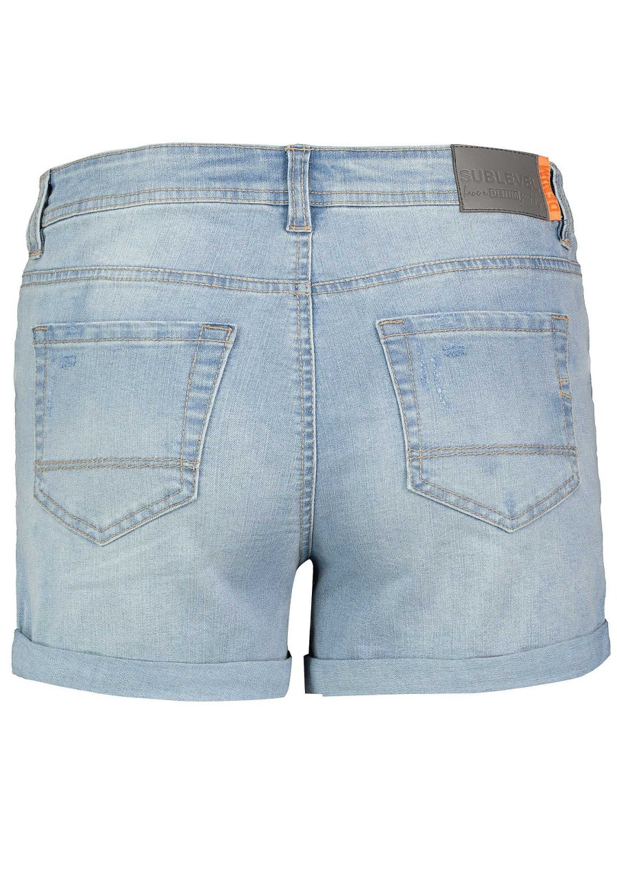 SUBLEVEL Jeansshorts Destroyed Light Blue Shorts