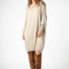 SUBLEVEL Feinstrickkleid Light Beige Beliebt