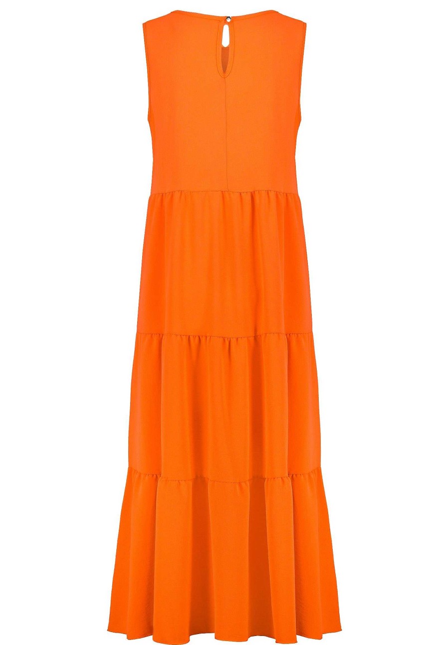 SUBLEVEL Maxi-Kleid Mit Volants Orange Kleider