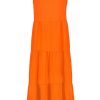 SUBLEVEL Maxi-Kleid Mit Volants Orange Kleider