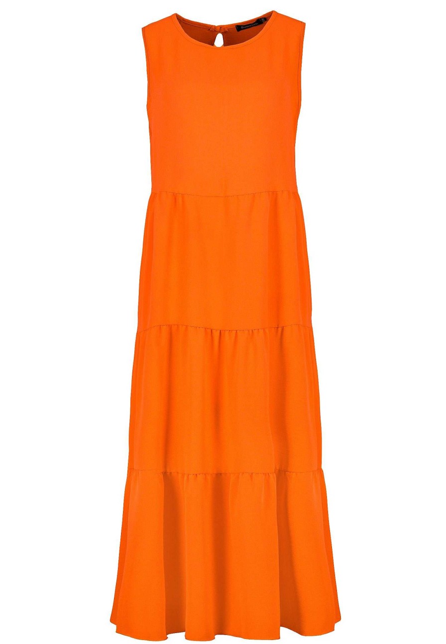 SUBLEVEL Maxi-Kleid Mit Volants Orange Kleider