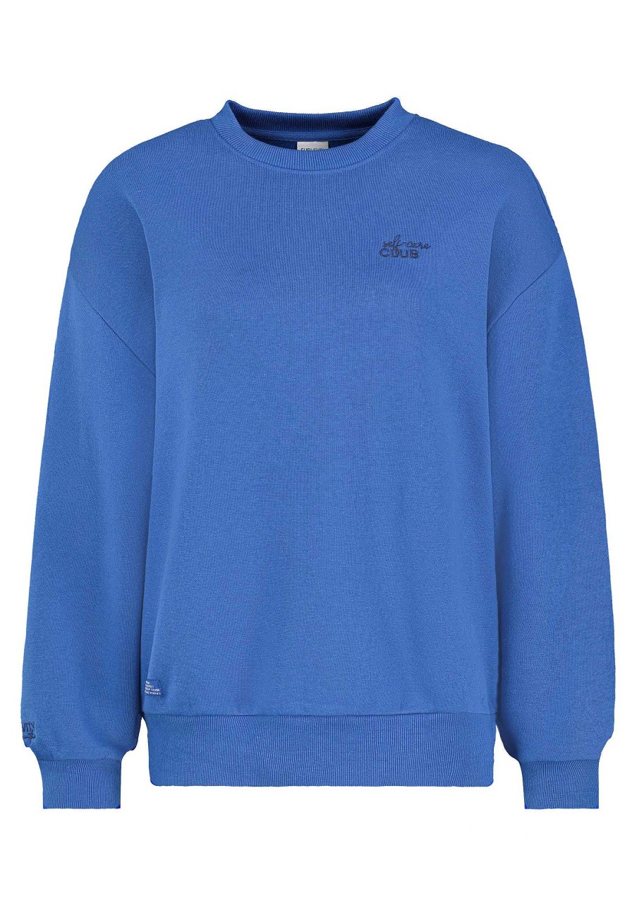 SUBLEVEL Damen Basic Sweatshirt Blue Beliebt