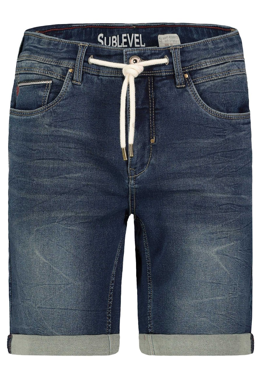 SUBLEVEL Denim Bermudashorts Dark Blue Shorts