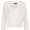 SUBLEVEL Kurzer Strickpullover White Pullover