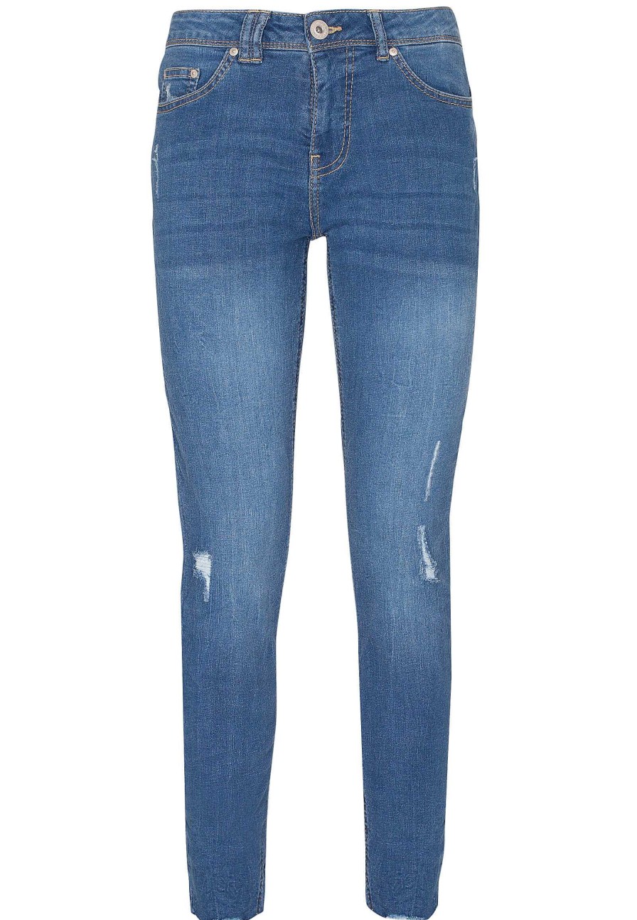 SUBLEVEL Skinny Jeans Mit Offenem Saum Blue Hosen