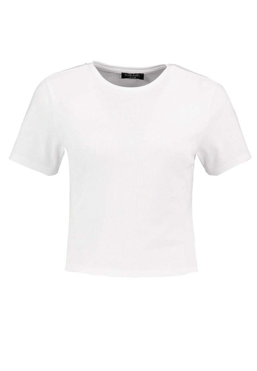 SUBLEVEL Cropped Ripp Shirt White Shirts