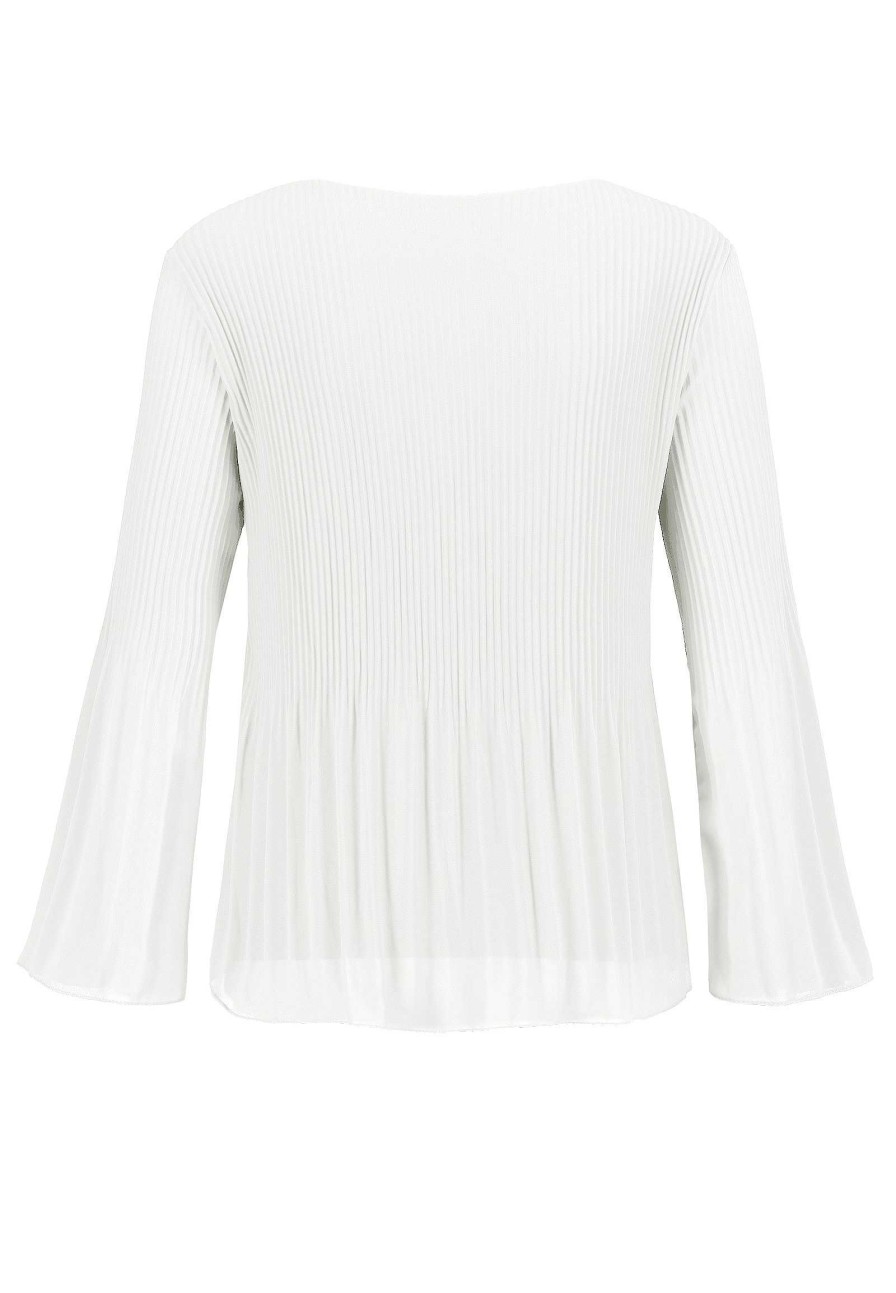 SUBLEVEL Plissee Bluse White Blusen