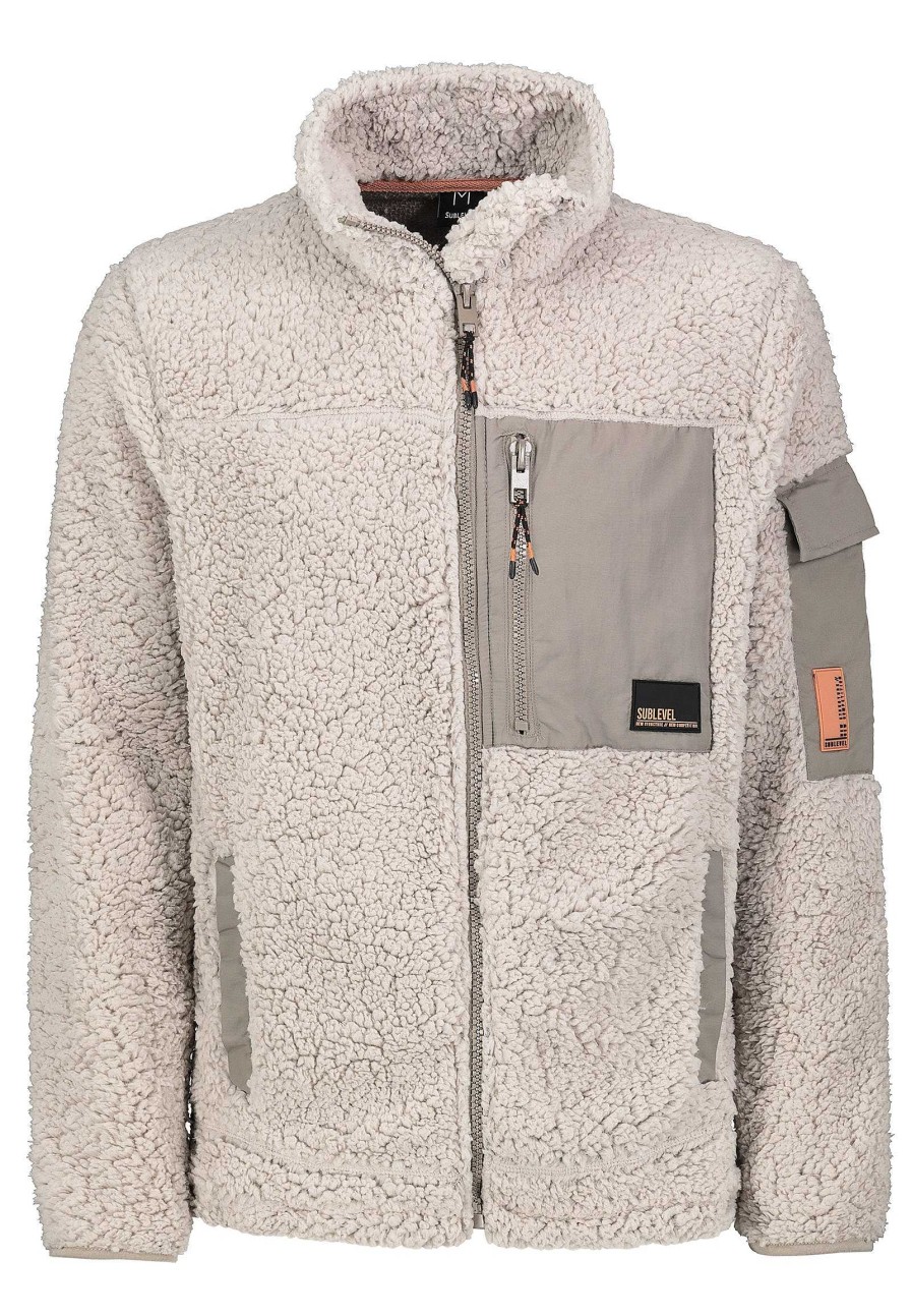 SUBLEVEL Outdoor Fleecejacke Light Beige Jacken