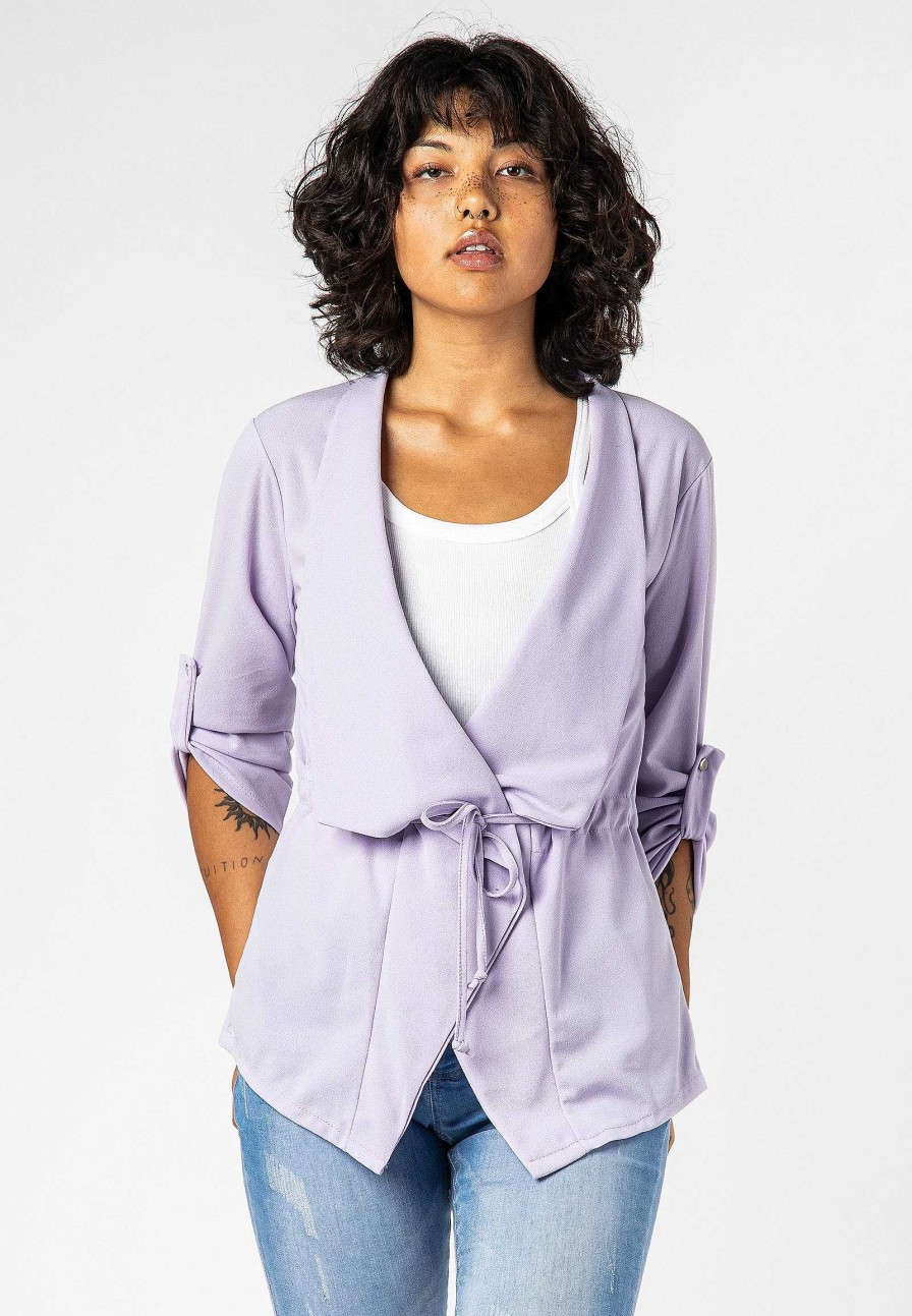 SUBLEVEL Blazer Zum Binden Light Purple Beliebt