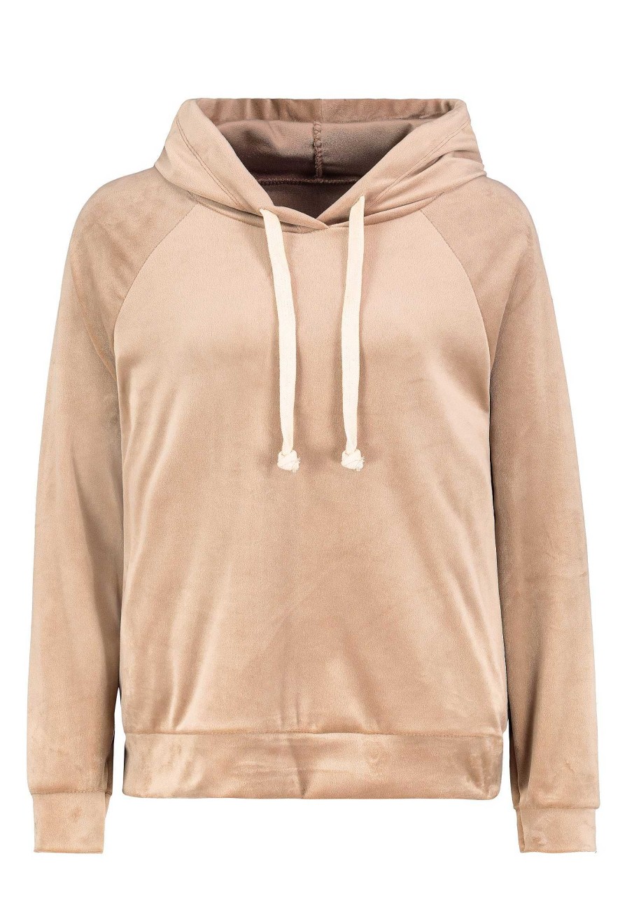 SUBLEVEL Nicki Kapuzenpullover Beige Pullover