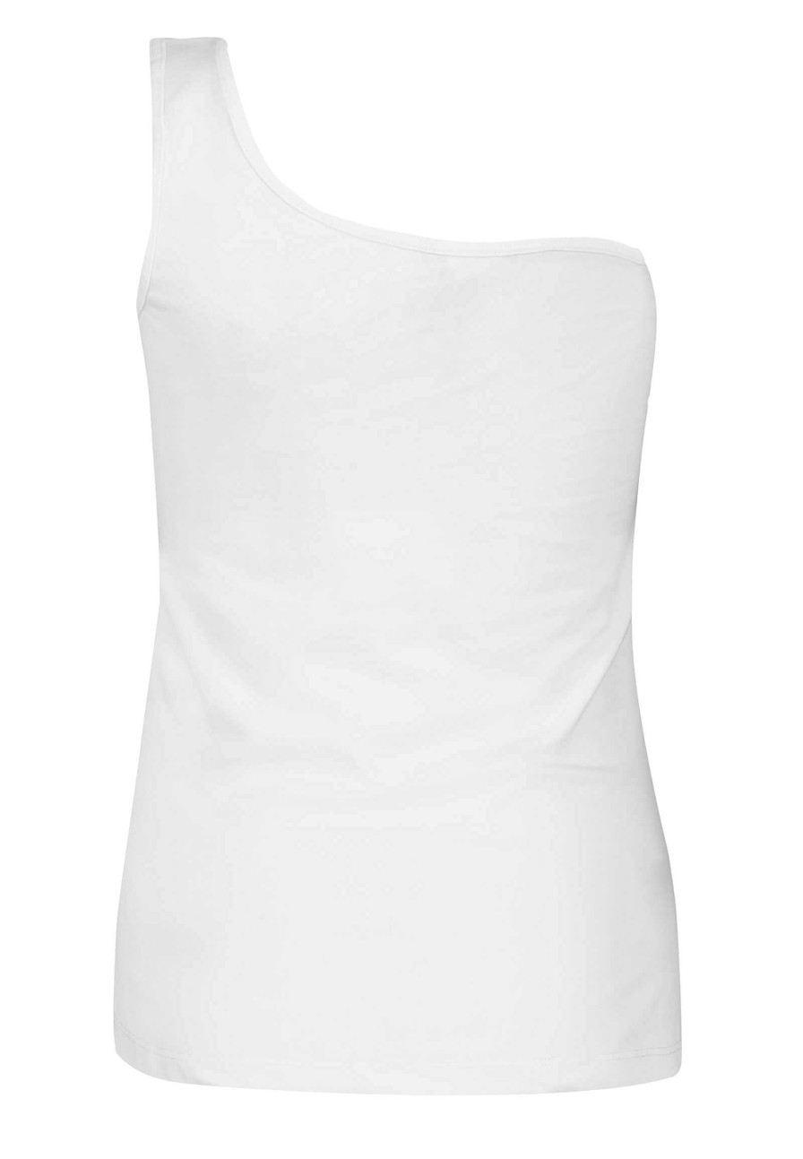 SUBLEVEL One Shoulder Top White Shirts