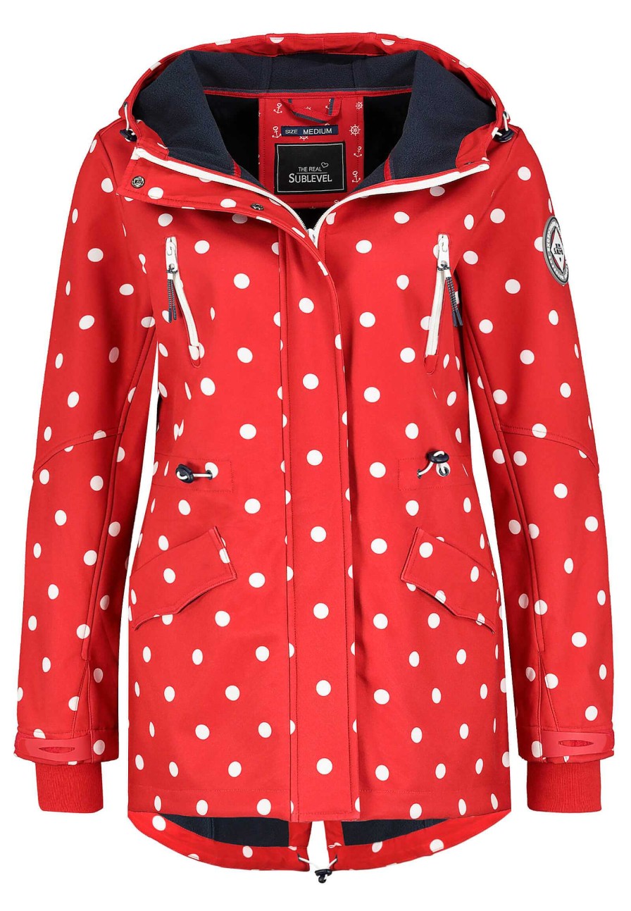 SUBLEVEL Softshelljacke Mit Allover Print Red-White Jacken