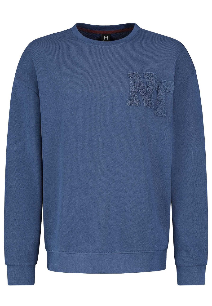 SUBLEVEL Sweatshirt Mit Applikation Light-Blue Beliebt