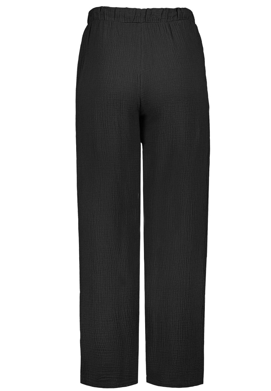 SUBLEVEL Musselin Hose Black Hosen